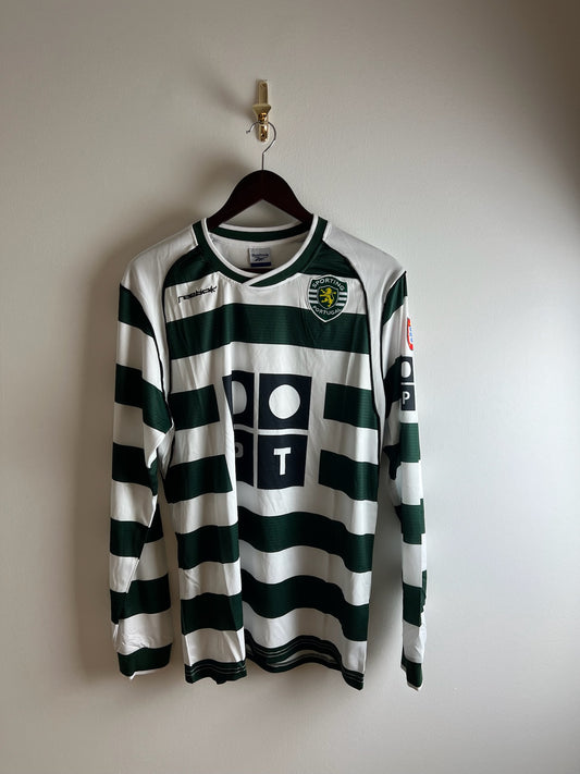 Vintage Banco Espirito Santo Sporting Retro I - Home Football Long Sleeve 01/03 white green