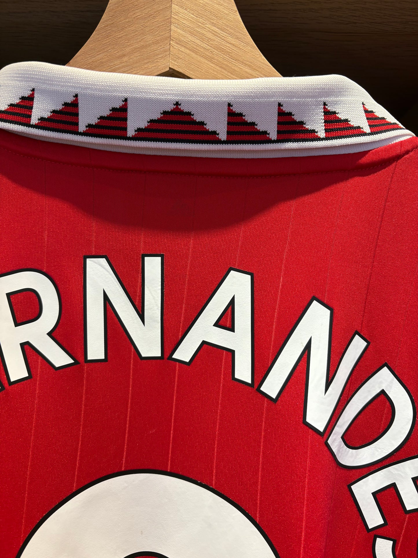 Vintage #8 Bruno Fernandes Adidas Manchester United 2022-23 home jersey.