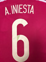 Authentic A.Aniesta #6 Spain 2014 World Cup home Football