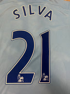 Authentic Silva #21 Manchester City 2015-16 Home Fooball
