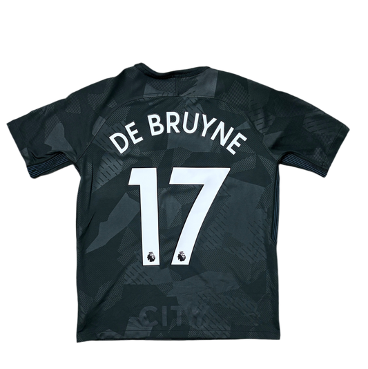 Authentic #17 De Bruyne Manchester City 2017-18 Third Football