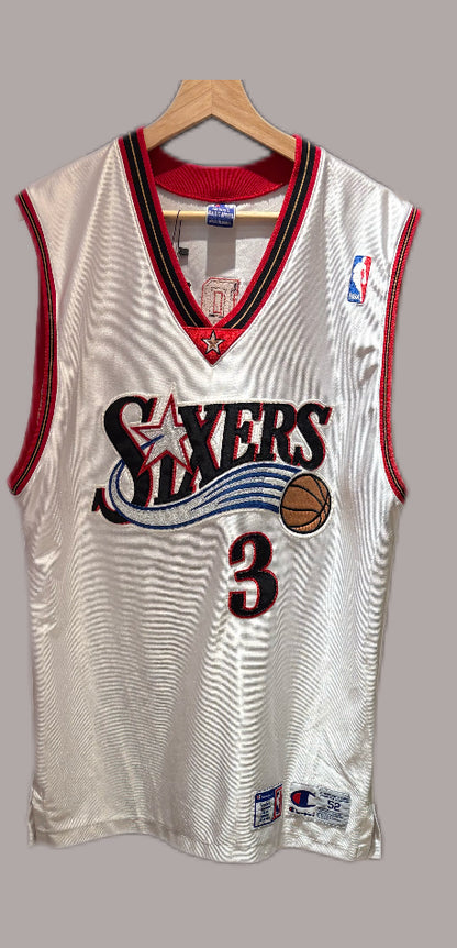 Vintage # 3 Allen Iverson Philadelphia 76ers 2000-01 basketball Jersey