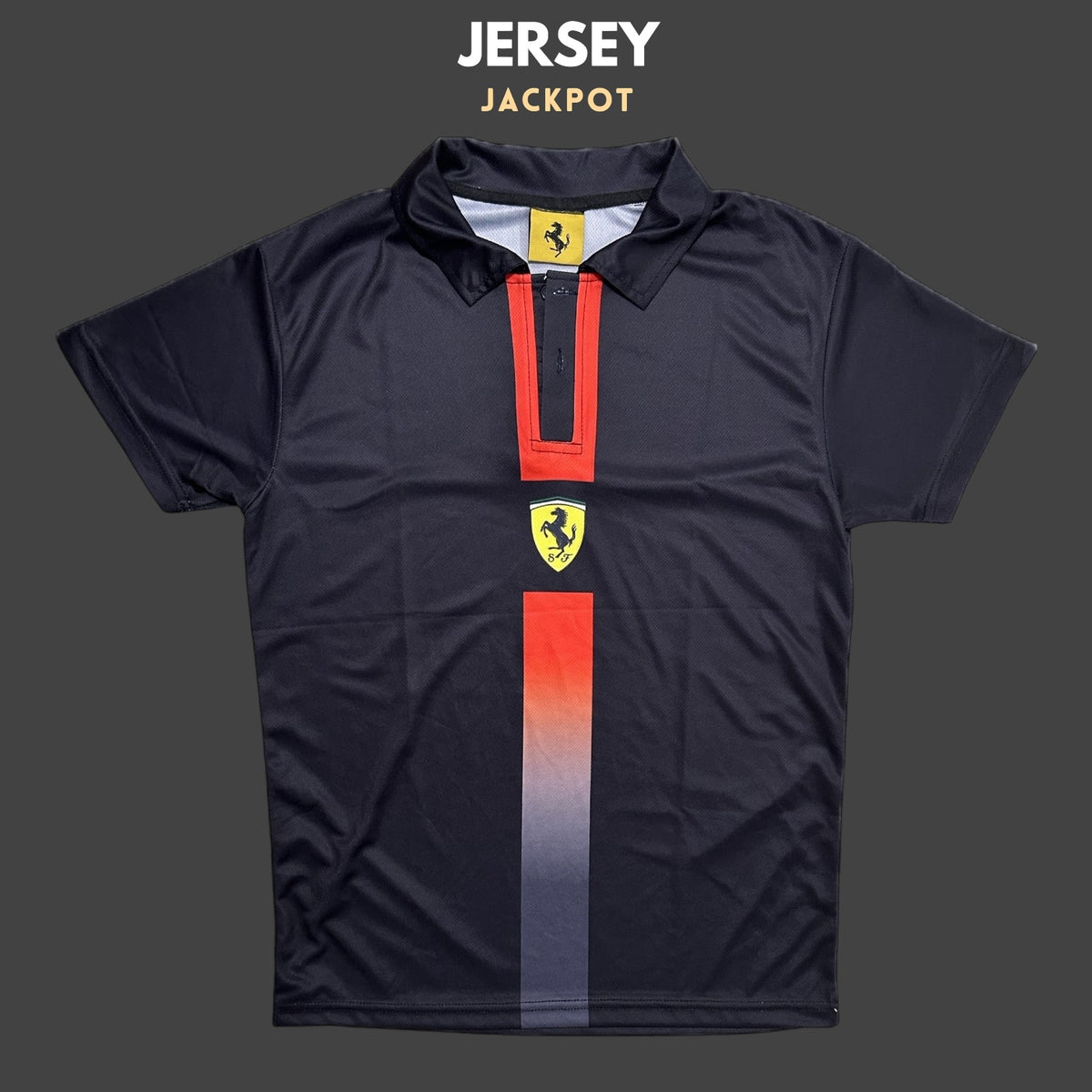 Vintage Scuderia Ferrari Race Polo F1 Shirt Black/Red