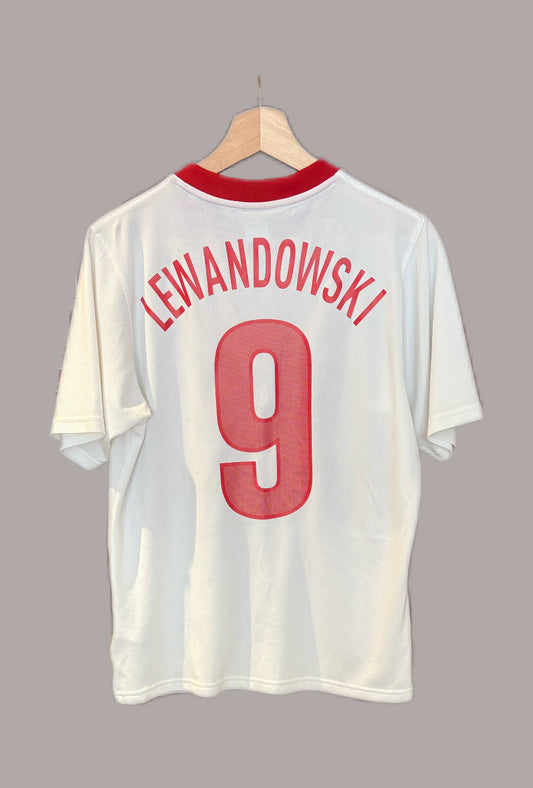 Authentic #9 Lewandowski Poland 2008/2009 Home Football Shirt