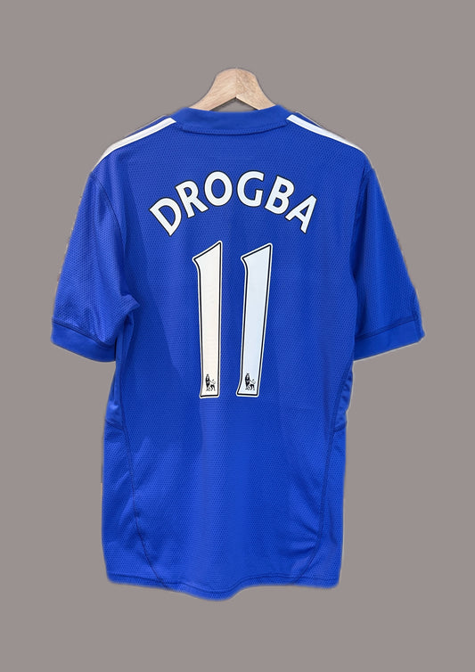 Authentic Drogba #11 Chelsea 2009-10 Home Football T-Shirt