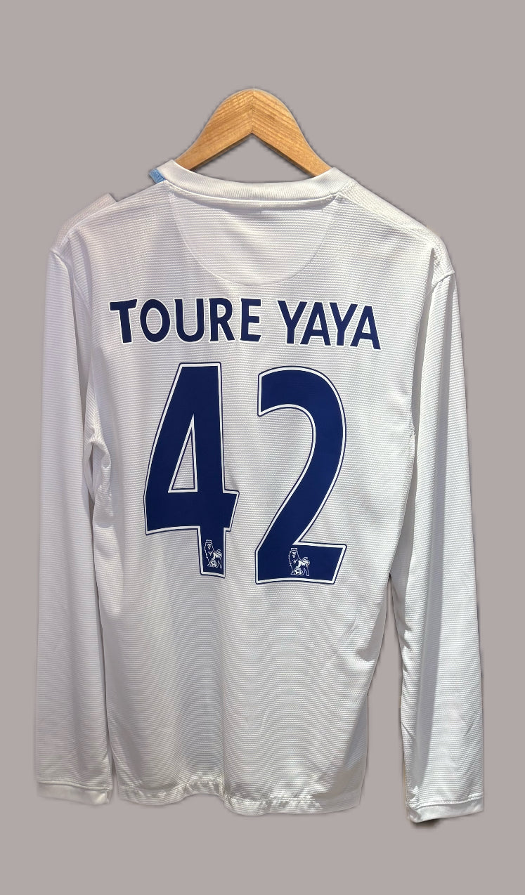 Vintage #42 Toure Yaya Nike Manchester City 2013-14 Away long-sleeve football jersey.