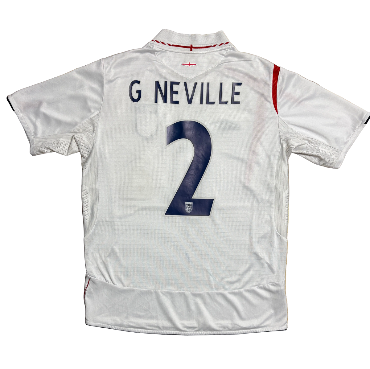 Authentic #2 G.Neville England 2005-07 home football