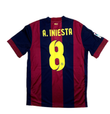 Authentic #8 A. Iniesta Barcelona 20013-2014 home Football
