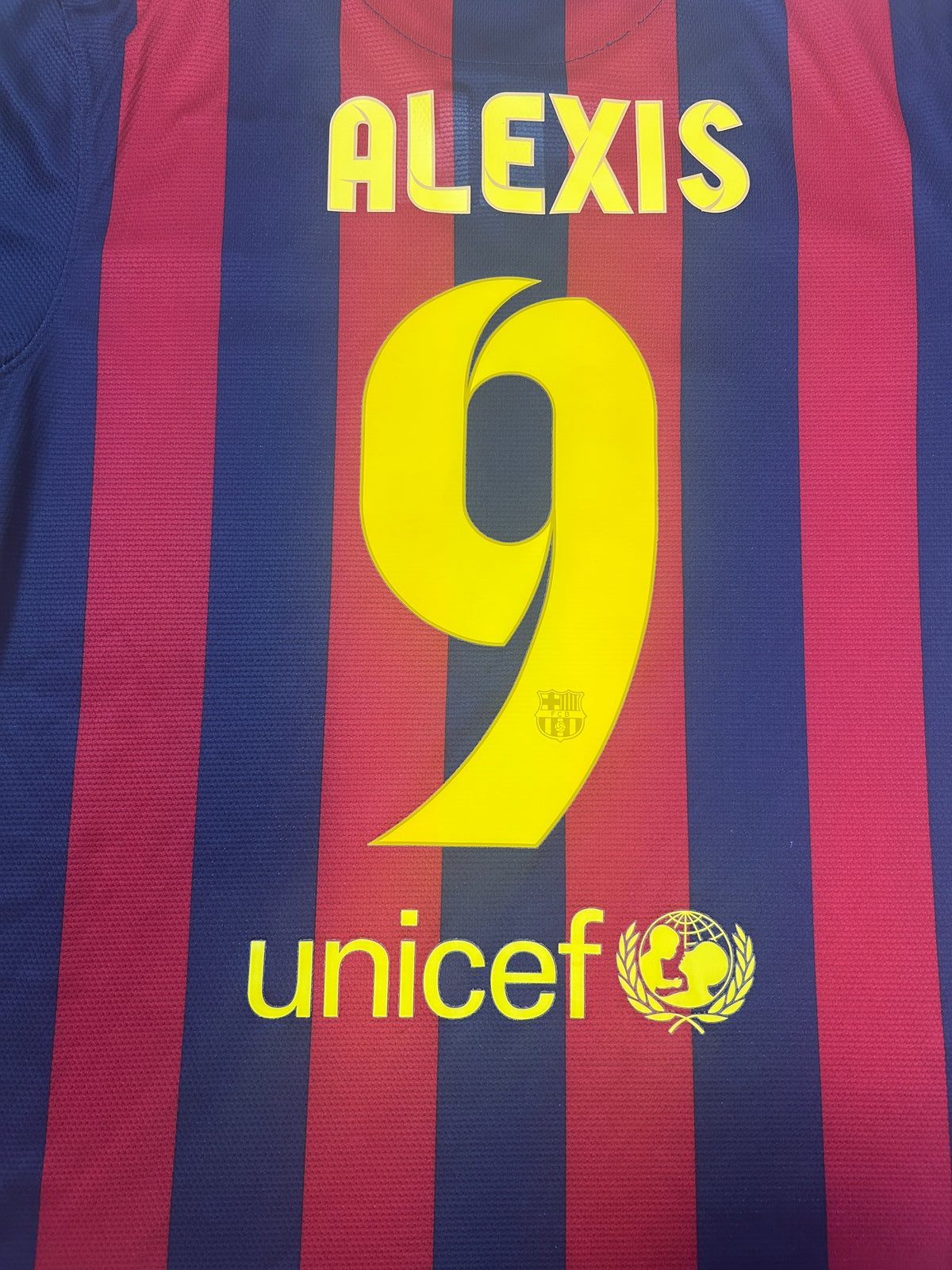 Authentic Alexis #9 Barcelona 2013-14 Home