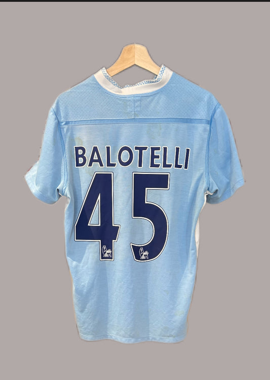 Authentic #45 Balotelli Manchester City 2011/12 Home Football Shirt