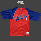 Vintage Philadelphia Phillies MLB Full Button Dri-Fit Red/Blue