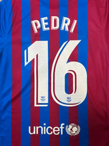 Authentic Pedri #16 Barcelona 2021-22 Home Football