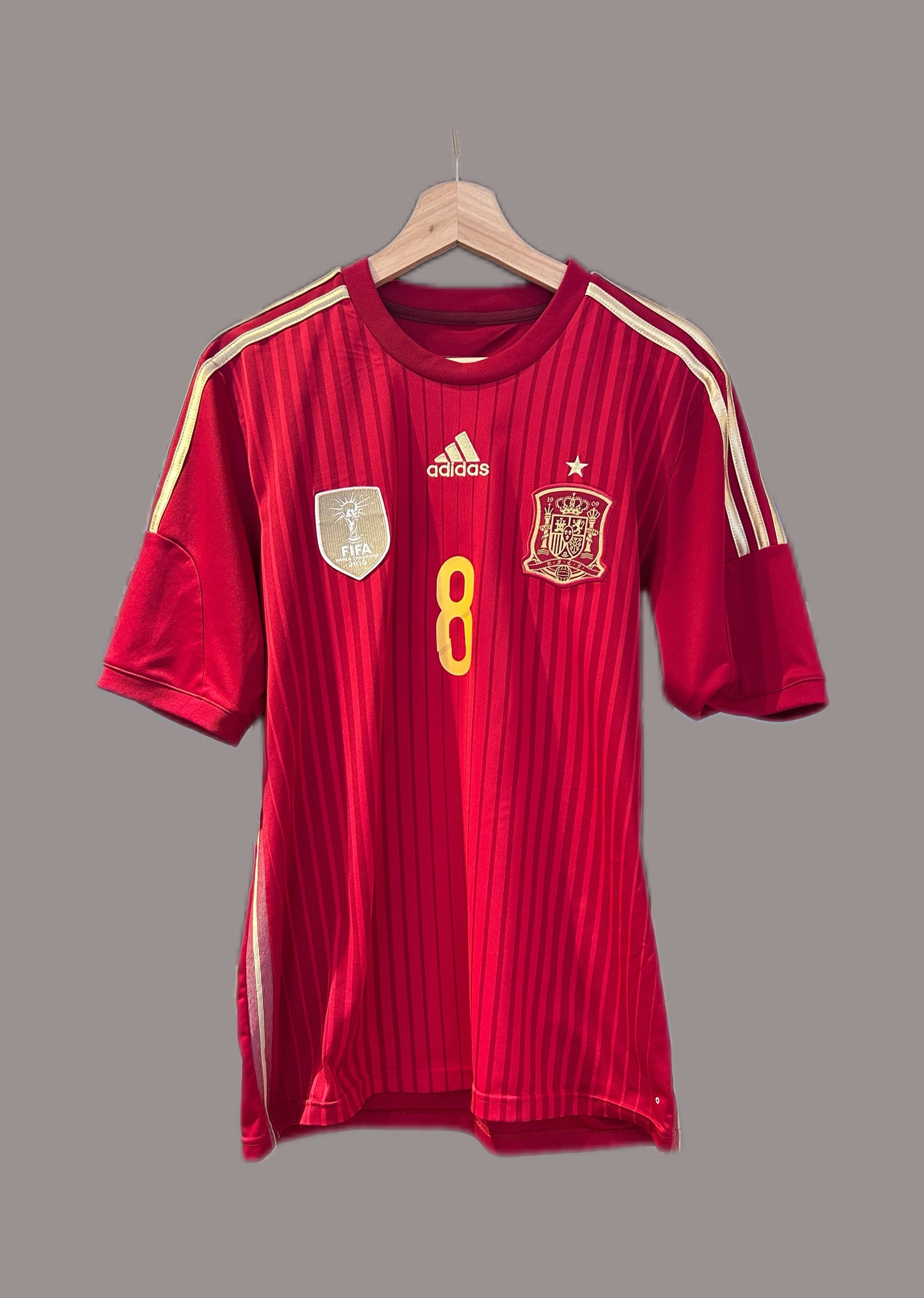 Authentic Xavi #8 Spain 2014 Home Football T-Shirt