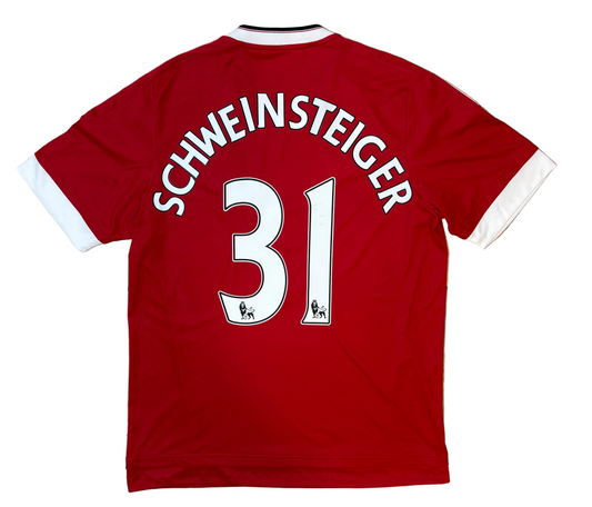 Authentic Schweinsteiger #31 Manchester United 2015-16 Home Football