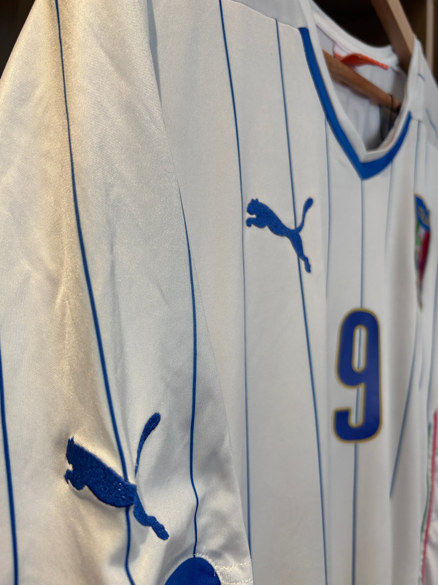 Authentic Balotelli #9 Italy 2014-15 Away Football T-Shirt