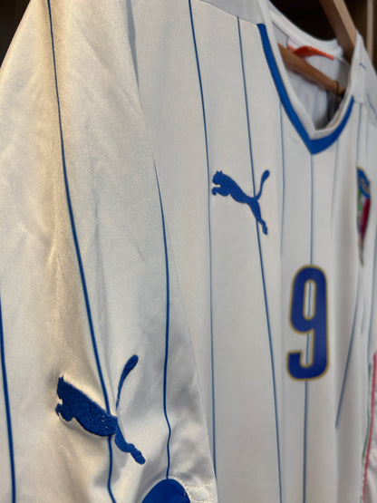 Authentic Balotelli #9 Italy 2014-15 Away Football T-Shirt