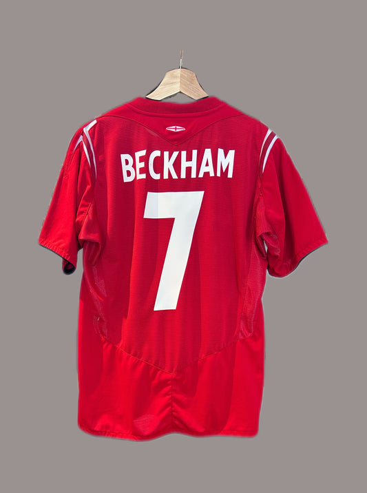 Authentic Beckham #7 England 2004-05-06 Away Football T-Shirt