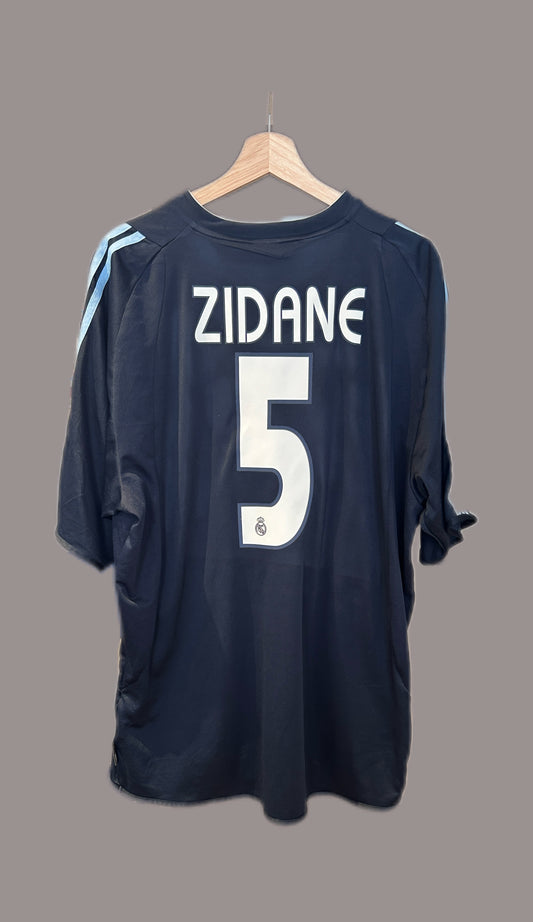 Authentic Zidane #5 Real Madrid 2003/04 Away Football T-Shirt