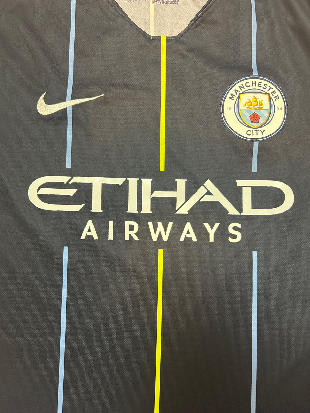Authentic Kun Aguero #10 Manchester City 2018-19 Away Football