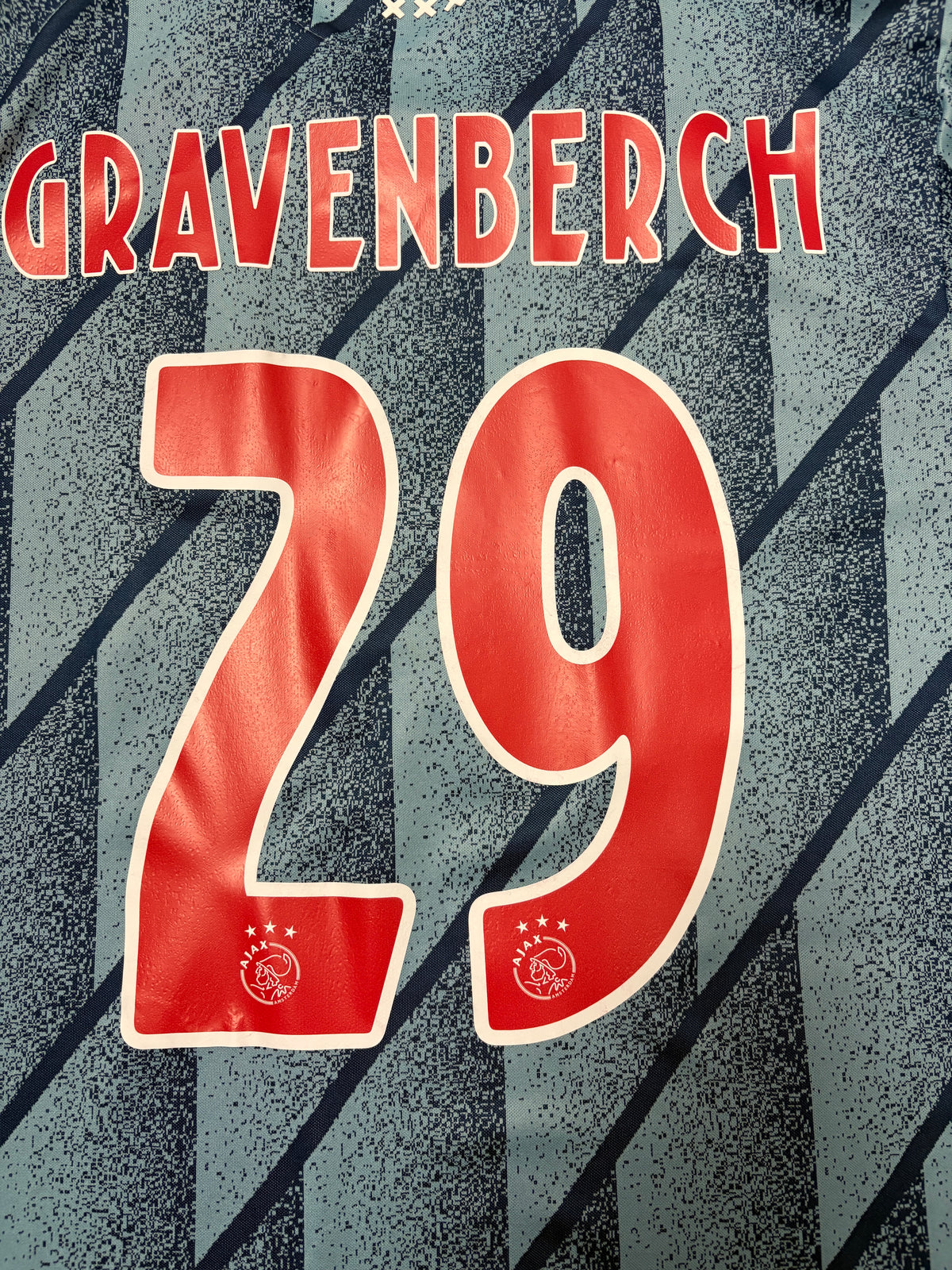 Authentic Gravenberch # 29 Ajax Amsterdam 2020-2021 away Football