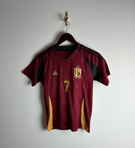 Vintage #7 De Bruyne Belgium 2024 Home Football Kit + Shorts For Kids