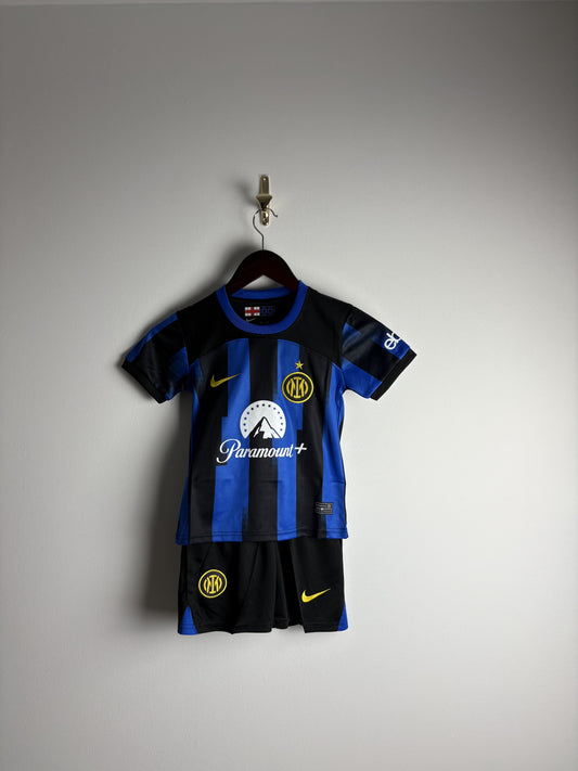 Retro Inter Milan 2023/24 Home Football Kit + Shorts For Kids