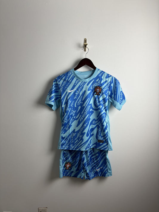 Vintage 2024 Portugal Euros Kids Goalkeeper Kit