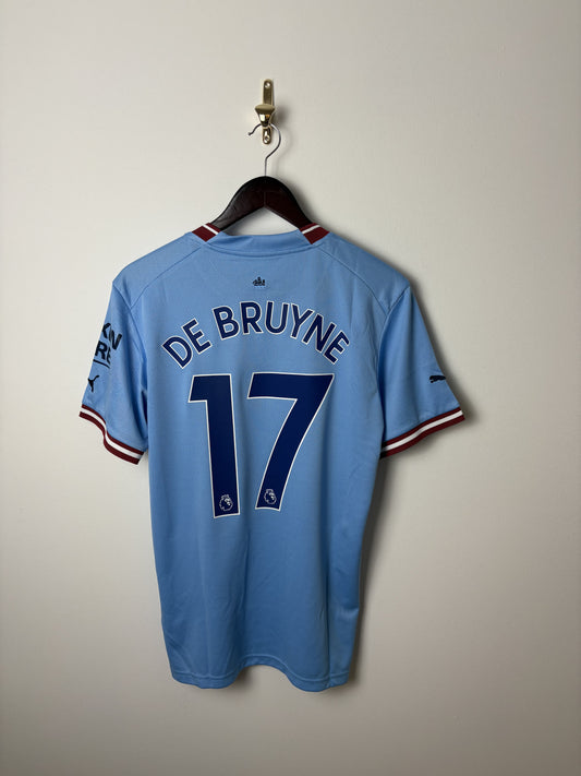 Vintage #17 De Bruyne Manchester City 2022/23 Home Football T-Shirt