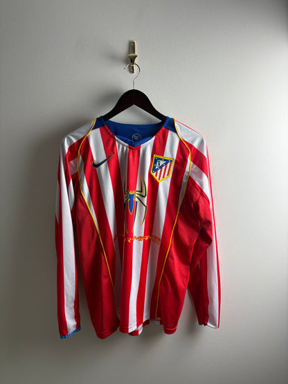 Vintage 2004-05 Atletico Madrid Home SPIDER MAN 2 Football Jersey