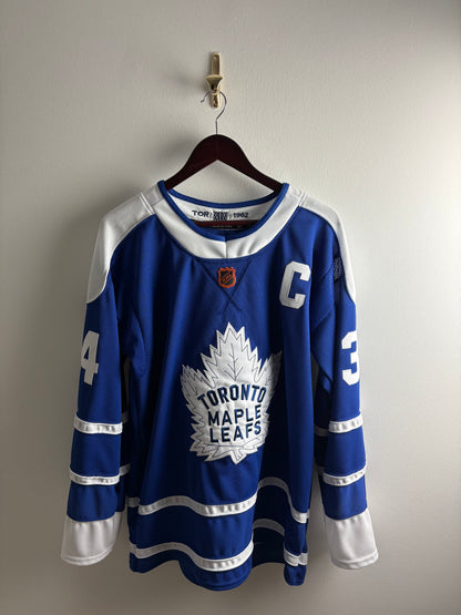 Vintage #34 Austin Matthews Toronto Maple Leafs Hockey Jersey Blue