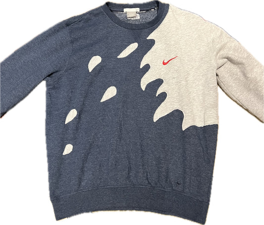 Vintage Custom Nike Sweater Blue and Grey Men‰۪s L