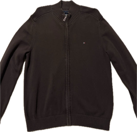 Vintage Tommy Hilfiger Full Zip Sweater Brown Men‰۪s L