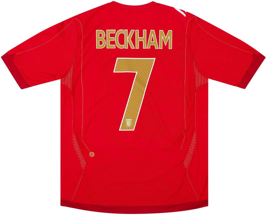 Authentic Beckham #7 2006-08 England Away Football