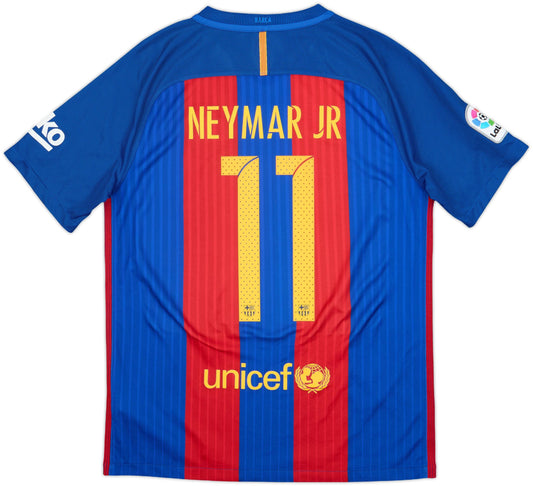 Authentic Neymar Jr #11 Barcelona 2016-17 Home Football