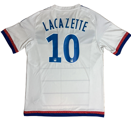 Authentic Lacazette #10 Olympique Lyon 2015-16 Home Football