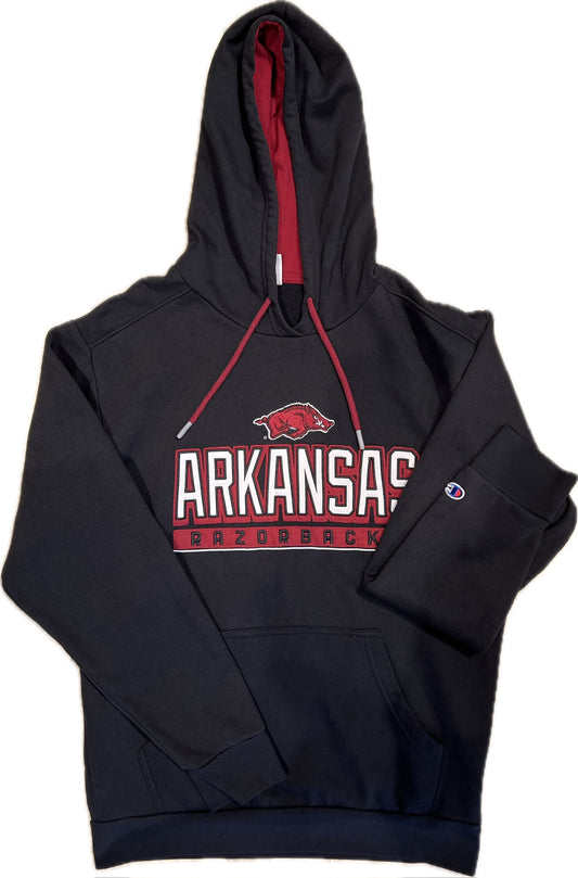Vintage University of Arkansas Hoodie Black/Red Men‰۪s L