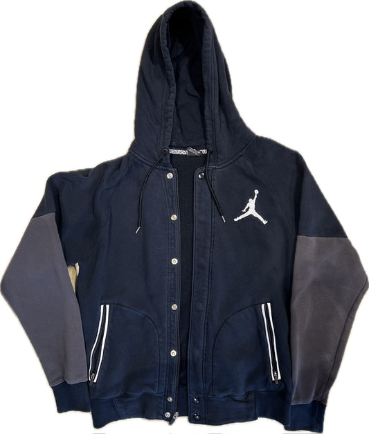 Vintage Jordan Varsity Jacket Button Up Black/Grey Men‰۪s M