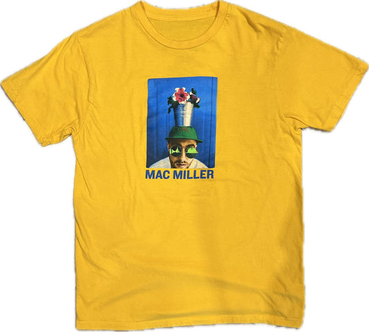 Vintage Mac Miller Flower Pot Head Portrait T-Shirt Yellow Men‰۪s M