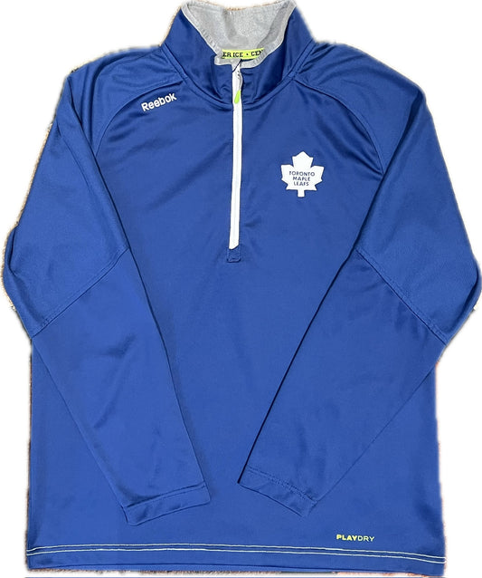 Vintage Toronto Maple Leafs Centre Ice Knit 1/4 Zip top Blue Men‰۪s L