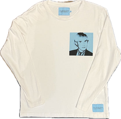 Vintage Andy Warhol Calvin Klein Long Sleeve White/Blue Men‰۪s M