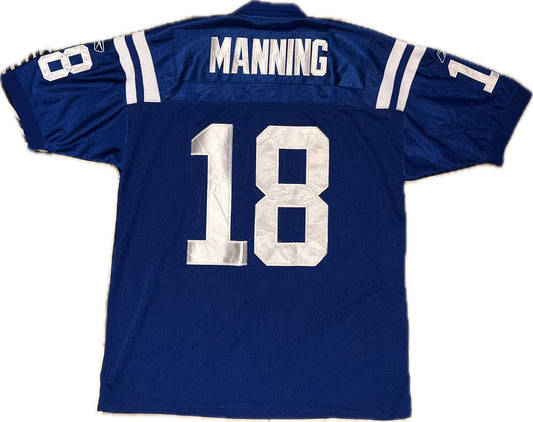 Vintage Manning Indianapolis Colts Football NFL Jersey Blue Men‰۪s 50M