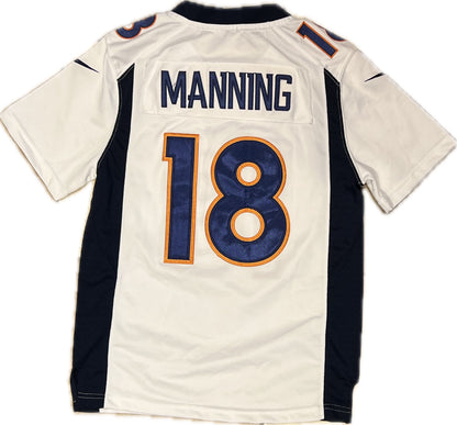 Vintage Manning Denver Broncos Football NFL Jersey White Youth L