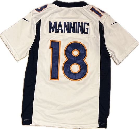 Vintage Manning Denver Broncos Football NFL Jersey White Youth L