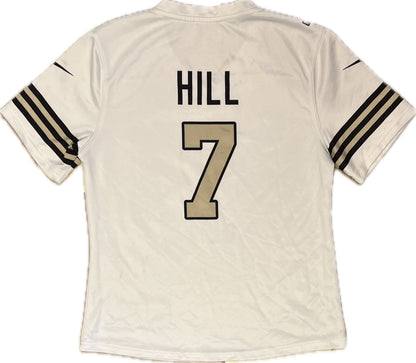 Vintage Taysom Hill New Orleans Saints Football NFL Jersey White/Gold Youth L