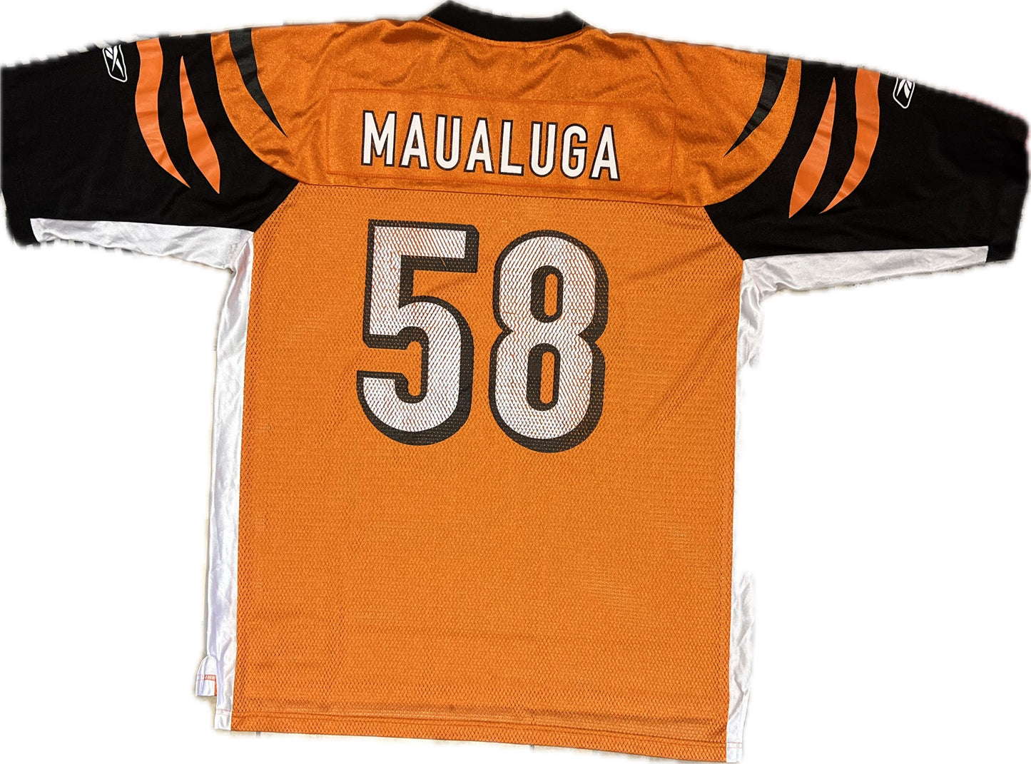 Vintage Rey Maualuga Cincinnati Bengals Football NFL Jersey Orange Men‰۪s XL