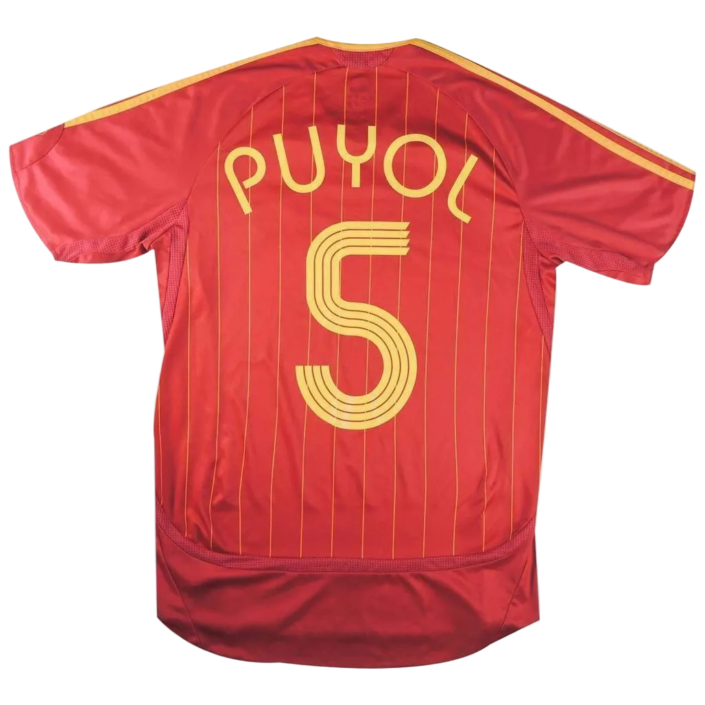 Authentic Puyol #5 Adidas Spain 2006-08 Home Football