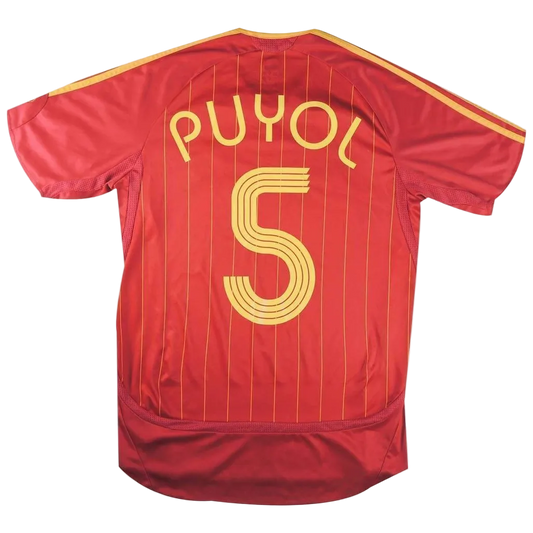 Authentic Puyol #5 Adidas Spain 2006-08 Home Football