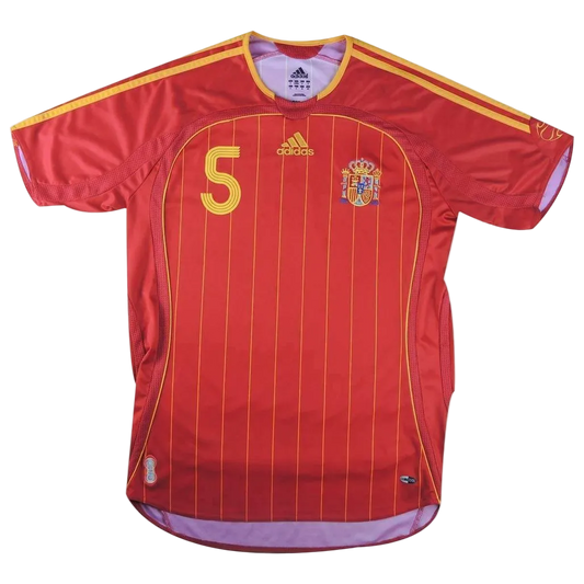 Authentic Puyol #5 Adidas Spain 2006-08 Home Football