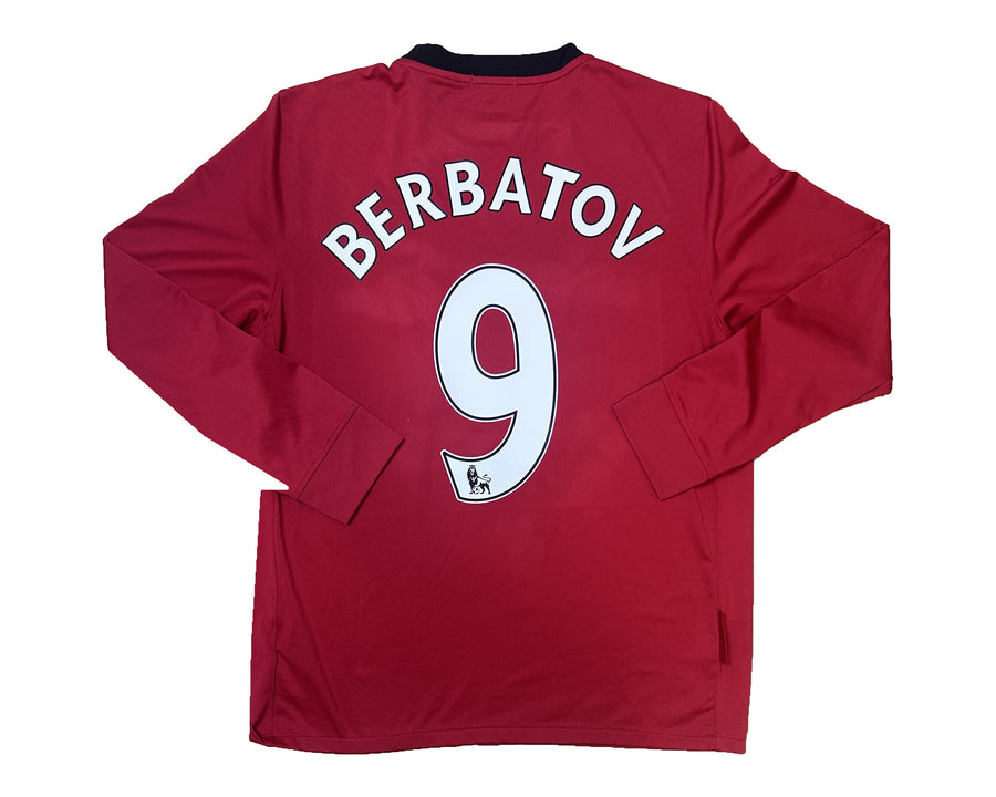 Authentic #9 Berbatov Manchester United 2009-10 Home Long Sleeve Football