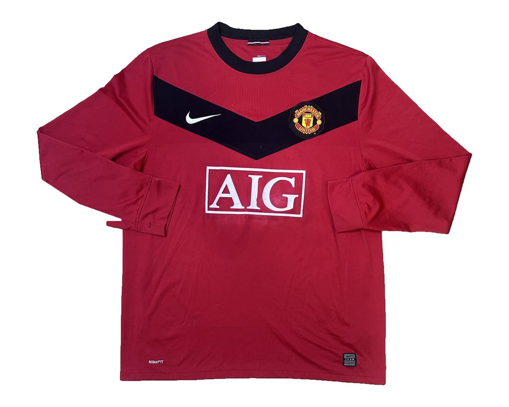 Berbatov Manchester United 2009-10 home long sleeve front
